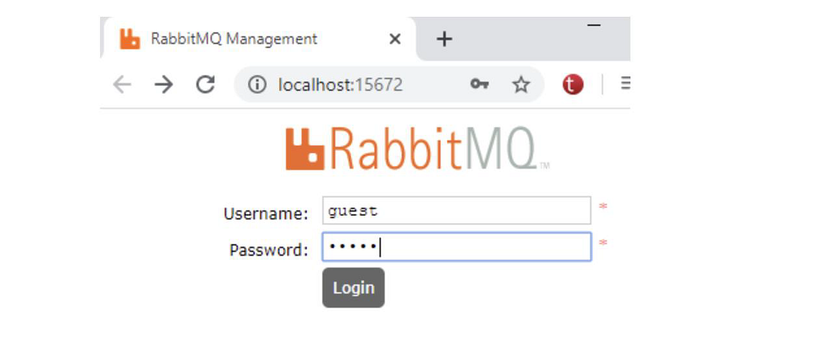 RabbitMQ Yönetim Paneli Giriş Ekranı ve Kullanıcı Giriş Formu