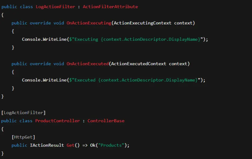 Action Filter Kod Örneği
