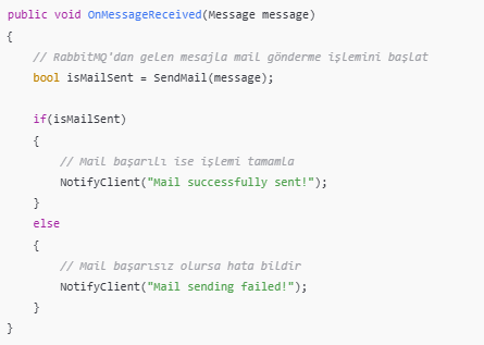 RabbitMQ Asenkron İş Akışı: Kuyruktan Alınan Verilerin E-posta Servisi Aracılığıyla Son Kullanıcıya İletilmesi
