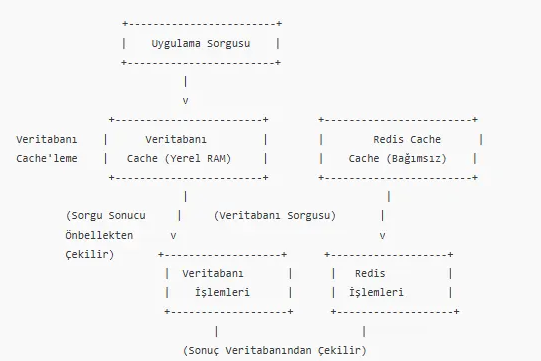 Redis Cache-Aside ve Write-Through Veri Akış Diyagramı