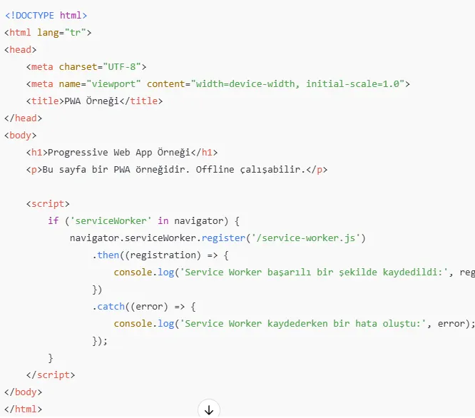 Service Worker yaşam döngüsü: Kayıt, yükleme ve aktivasyon aşamaları diyagramı
